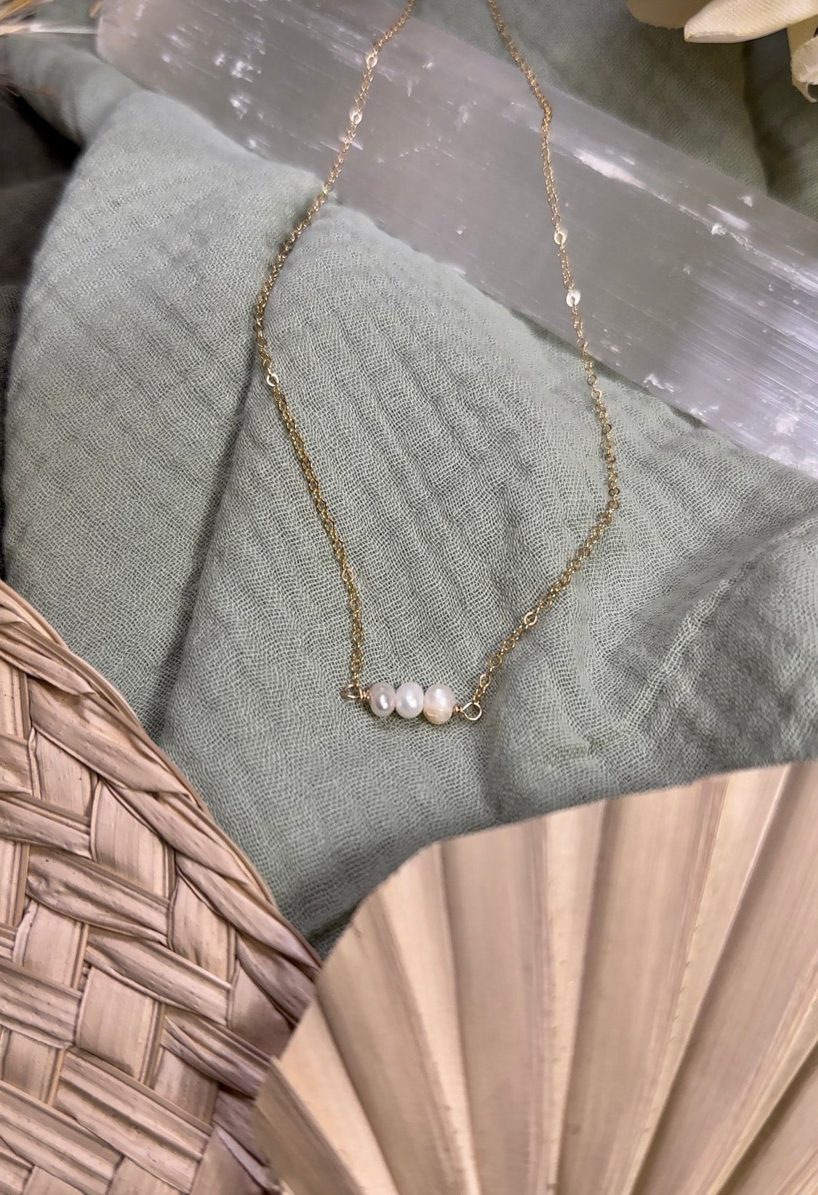 Three Freshwater Pearls Necklace
